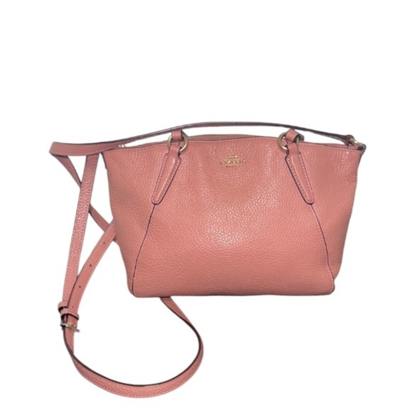 Coach Pink Leather Handbag Kelsey top handle and crossbody rose color VTG - Picture 1 of 17